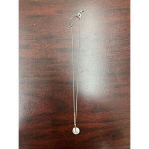 Marble Print Circle Necklace in Silver